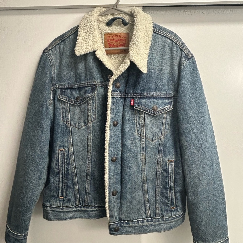 Levi's Blue Denim Type III Sherpa Trucker Jacket